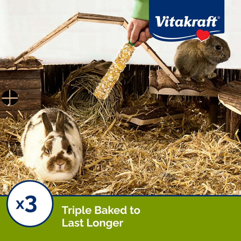 Vitakraft عصي مكافآت حبوب من فيتاكرافت للأرانب وخنازير غينيا - تفاح وبرتقال - 2.5 أونصة - Image 4
